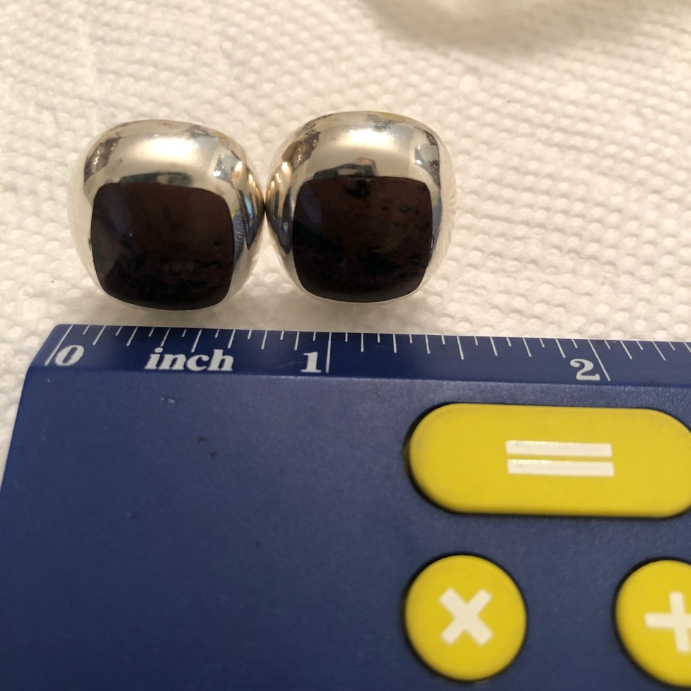 Vintage 925 Solid Sterling Silver Stud Earrings - Picture 2 of 7